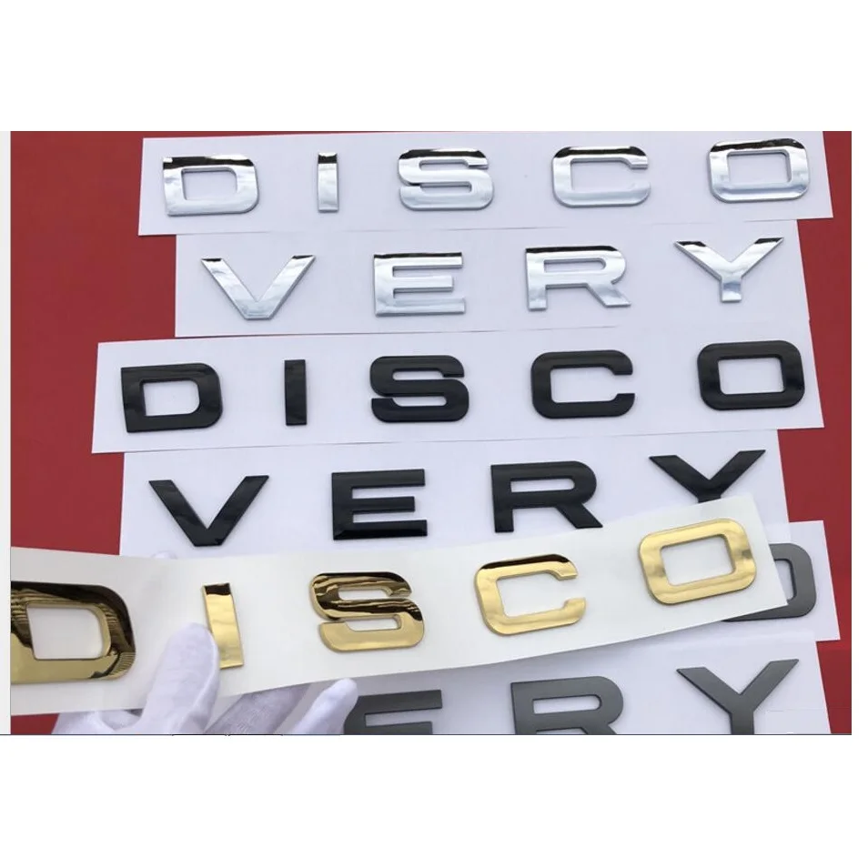 

Chrome Black Red Gray Gold Letters DISCOVERY Front Trunk Lid Badge Emblem Badges Emblems Sticker for Land Rover Discovery