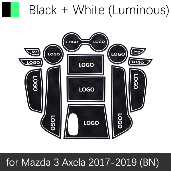 Противоскользящий резиновый коврик для воротника, подставка для Mazda 3 BN Axela, подтяжка лица, аксессуары, автомобильные наклейки, 14 шт - Название цвета: White Luminous