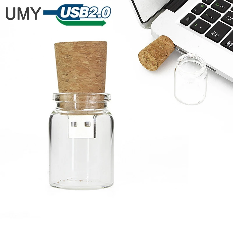 USB флеш-накопитель, флеш-накопитель в виде бутылки желаний, реальная емкость, карта памяти, милая стеклянная Флешка в виде бутылки, 4 г, 8 г, 16 г, 32 г, 64 г, usb-флешка