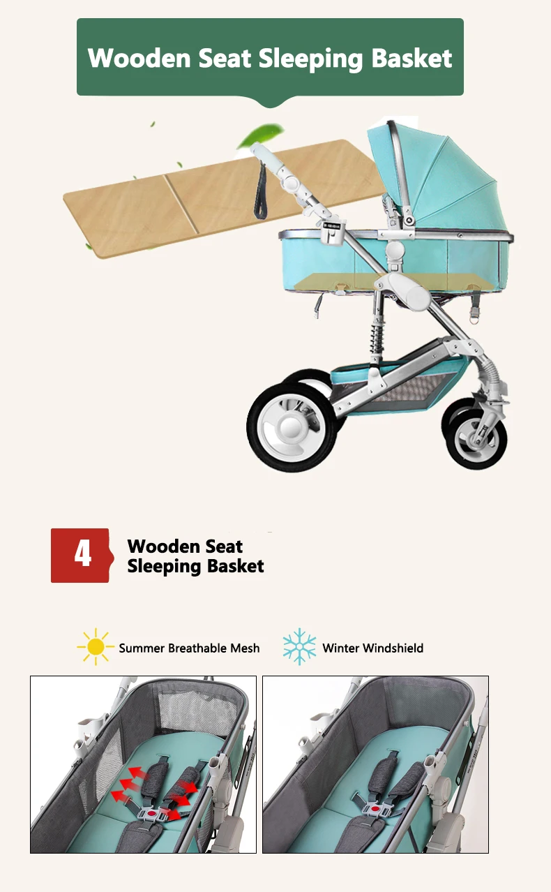High Landscape   Luxury Infant  3 in 1 stroller Baby Stroller  Carriage Basket Four Wheels Stroller Baby Safe Seat