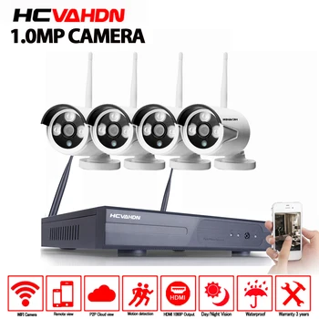 

4ch Wireless CCTV System 720P NVR Security Camera System P2P 4Pcs WIFI IP Camera Outdoor 1.0MP Waterproof Security Video Kits