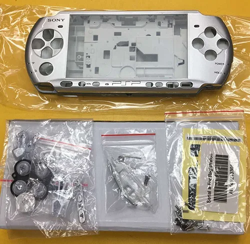 Чехол в виде ракушки для sony psp 3000 psp 3000 в виде ракушки, старая версия игровой консоли, полный корпус, чехол с кнопками, набор отверток - Цвет: Серебристый