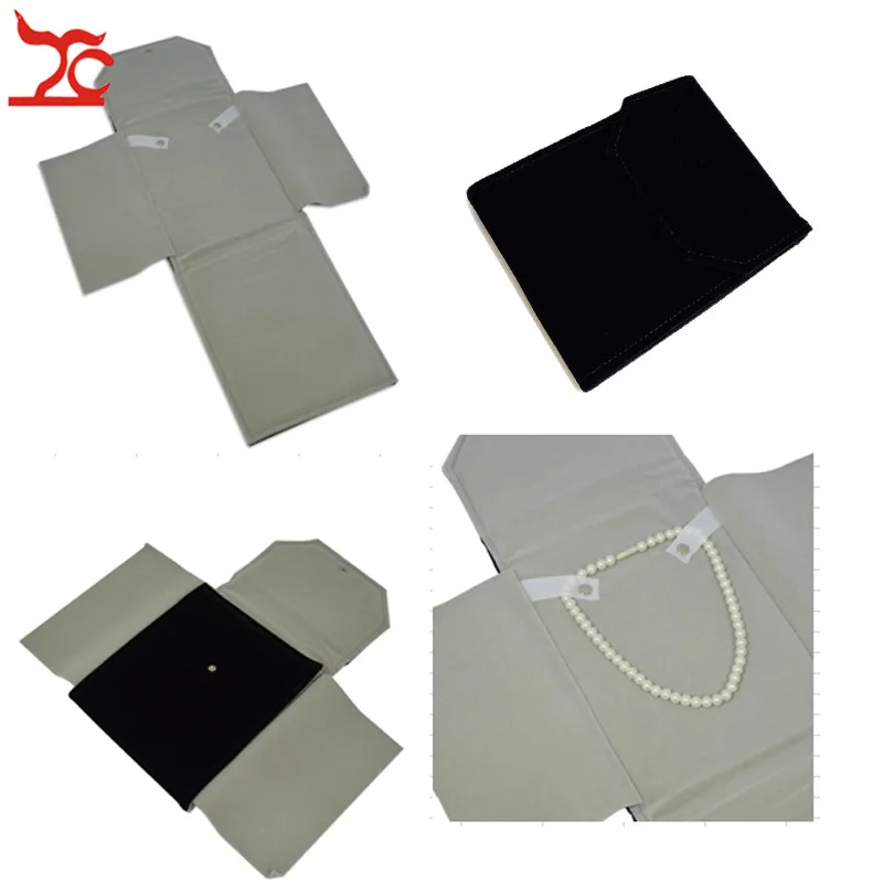 Портативный серый бархатный набор для демонстрации ювелирных изделий, сумка-Органайзер для путешествий, складные серьги, кольцо, цепь, кулон, ожерелье, сумка для хранения - Цвет: Lsquare