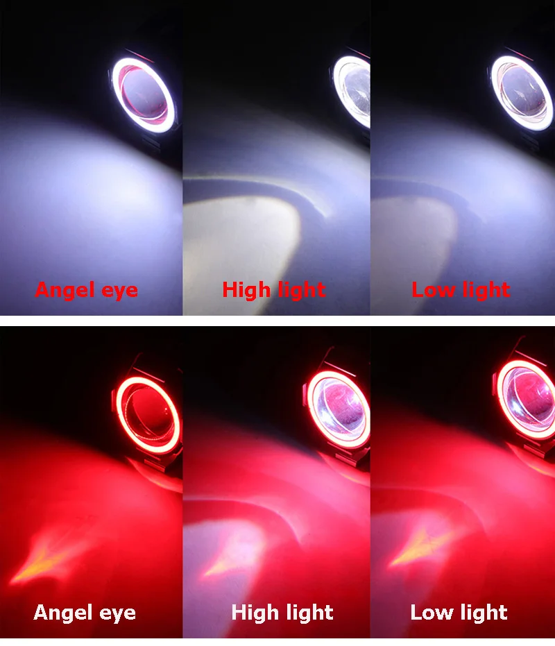 Мотоциклетный головной светильник светодиодный фонарь мотоциклетный Точечный светильник U7 светодиодный скутер мото вождение автомобиля противотуманный точечный головной светильник Ангел Дьявол глаз лампа