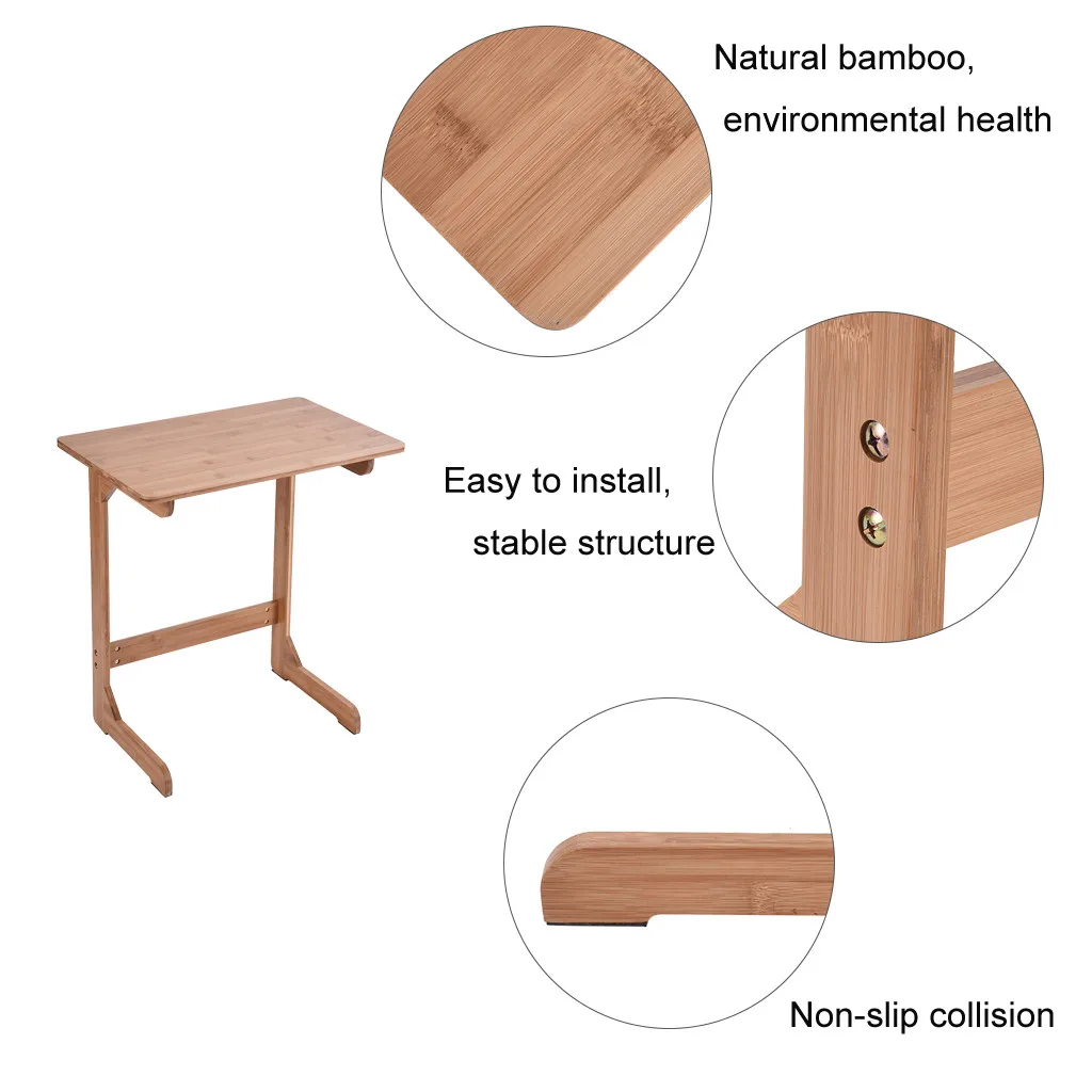 Диван боковой Бамбуковый стол для закусок диван журнальный столик минималистичный домашний деревянный столик для кровати столик для ноутбука мебель escritorio