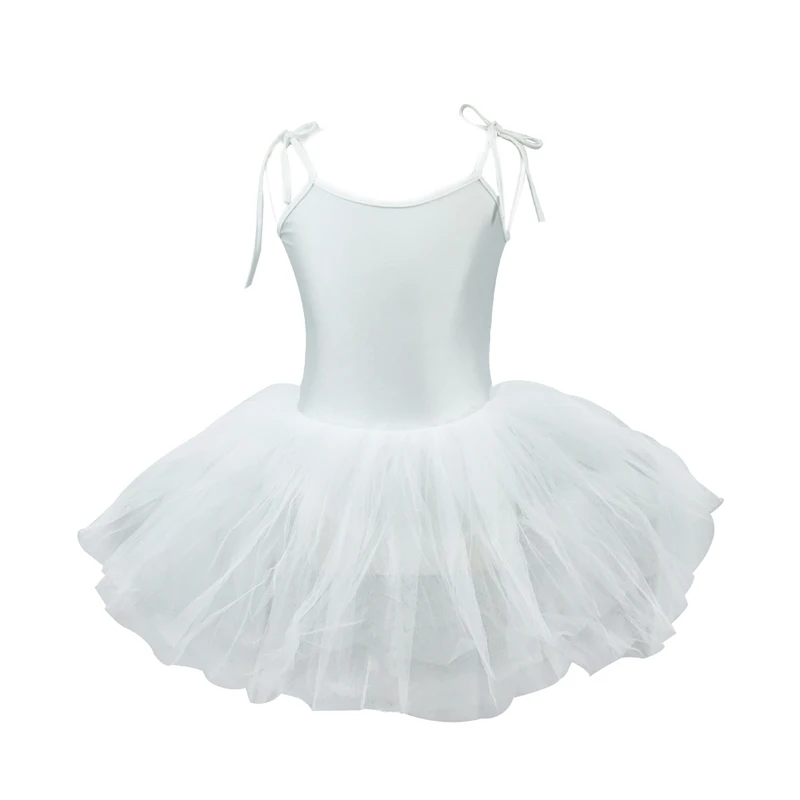 2018 Cute Ballet Tutu Dress For Children Girls Dancing Clothes Gymnastic Dress Leotards Costumes Sling Spandex Polyester 128 White