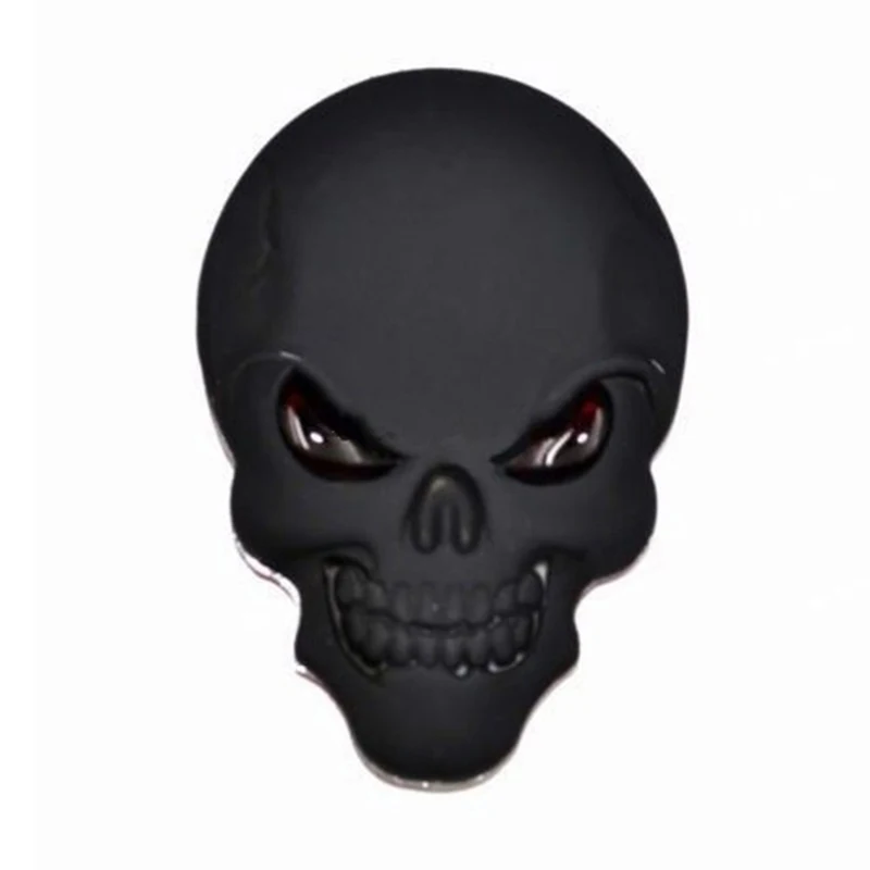 

3D Black Skull Metal Sticker Emblem Motor Bike Vehicle Decal For Universal Cars Decoration Car Styling Accessories