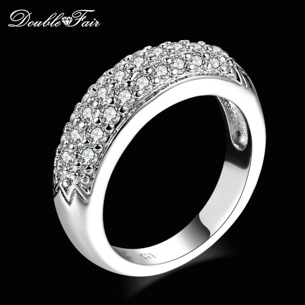 

Double Fair Top Quality CZ Stone Micro Paved Engagement Rings Fashion Cubic Zirconia Wedding Jewelry For Women anel joias DFR109