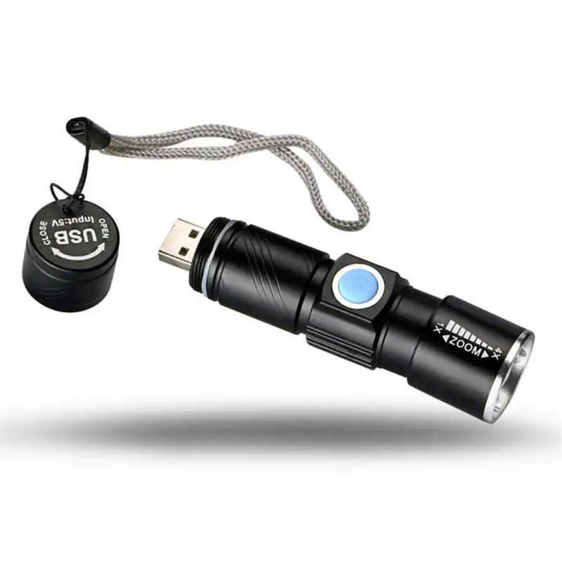 Adjustable LED lamparas de techo MINI lanterna led USB Rechargeable Flashlight Torch Portable powerful led flashlight #4S7 (5)
