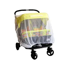 Baby Mosquito Mesh Insect Bug Netting Buggy Cover for Twin/Double Jogging,Tandem Strollers, Prams, Bassinet and Car Seats