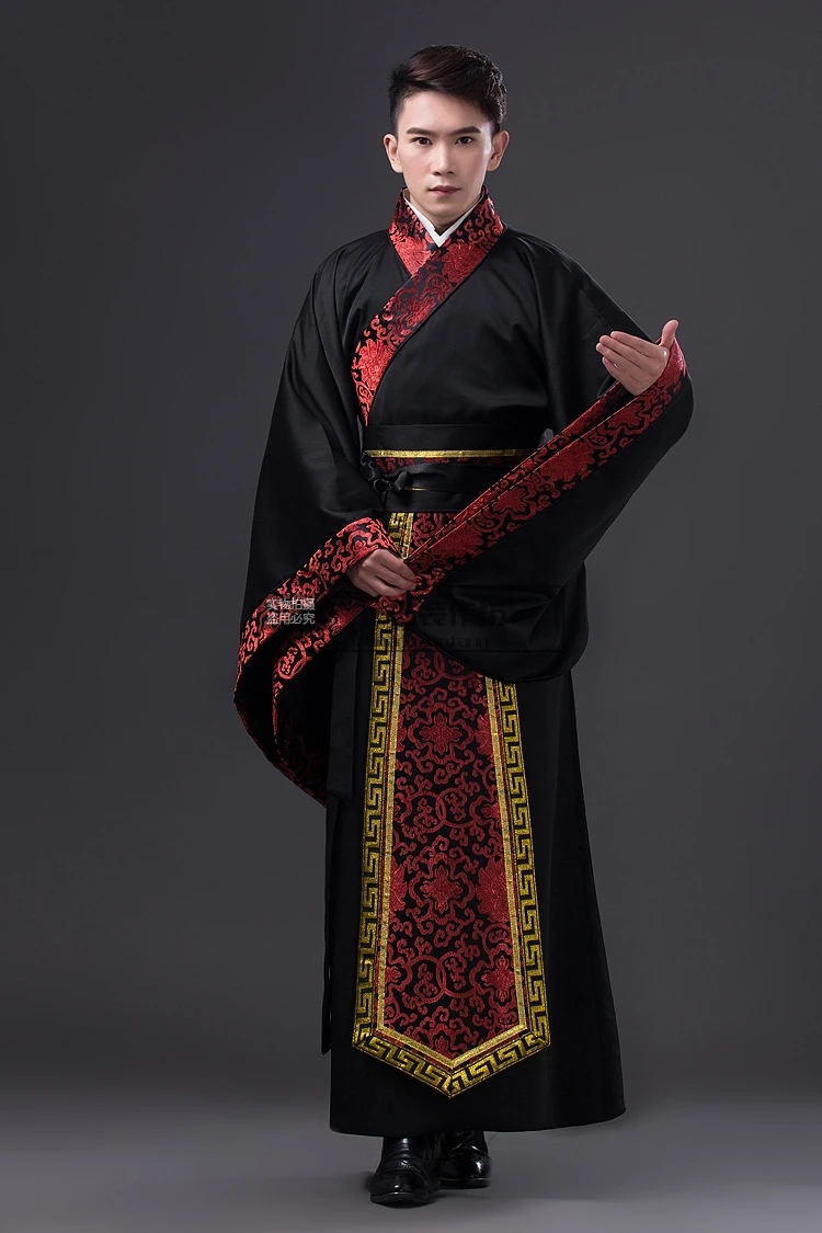 Древний китайский мужской костюм, сценический костюм для династии, мужской костюм Hanfu, Атласный халат, китайское традиционное платье для мужчин