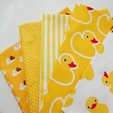 Полуметровая хлопковая саржевая ткань для постельных принадлежностей, детская ткань ручной работы, сделай сам, желтая утка, Круглый Горошек, Полоска, принт для вас, CR-A267
