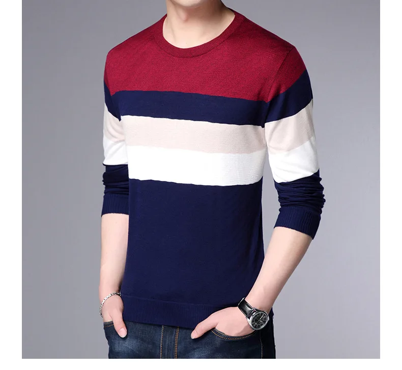 Riinr свитер с круглым вырезом мужская одежда мужские свитера шерстяной кашемировый пуловер мужской бренд Pull Homme Повседневная рубашка с длинным рукавом