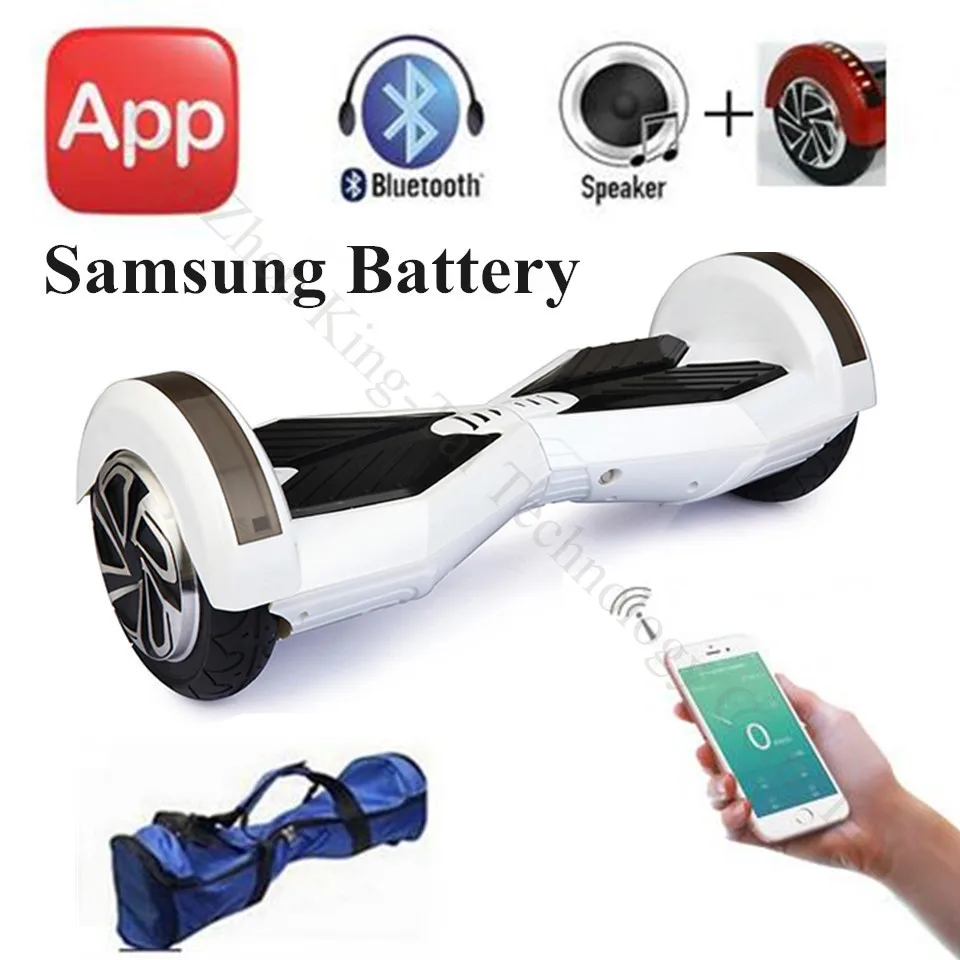 8 дюймов самобалансирующийся скутер электрический samsung светодиод BT + Bluetooth 2