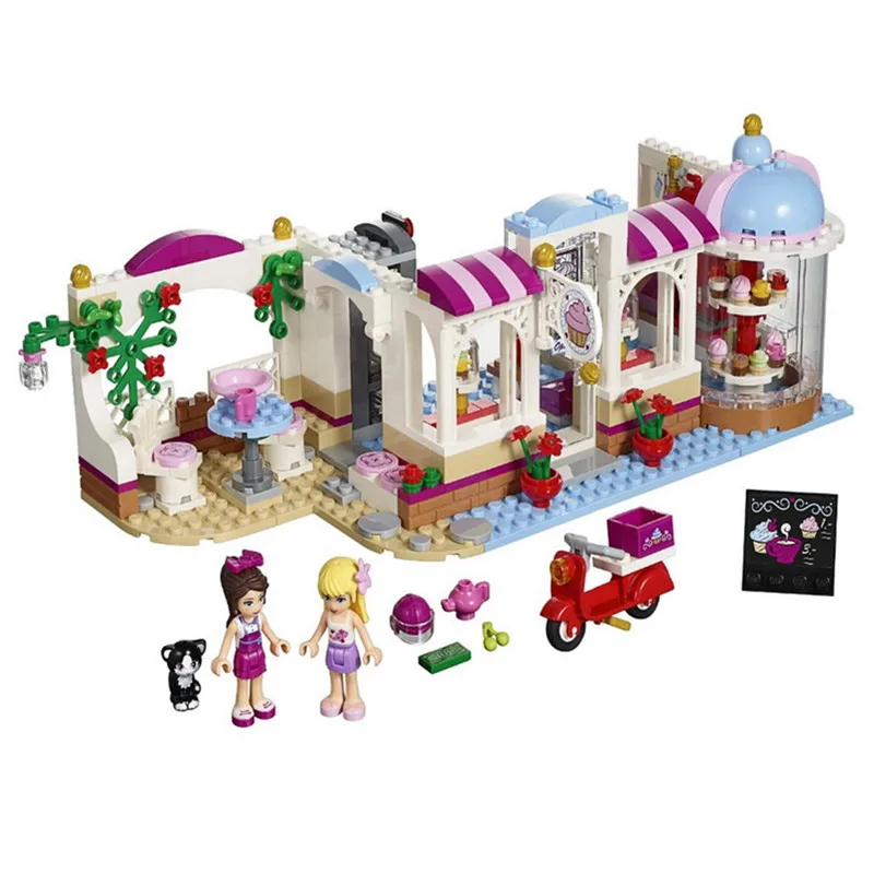 

439pcs Diy Compatible With Legoingly Girl Friends Series Heartlake Cupcake Cafe Model Building Blocks Bricks Toys For Children