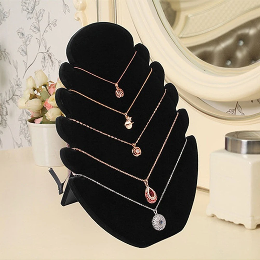 Suede Flame Board Necklace Display Stand Women Jewelry Organizer Storage Rack hot