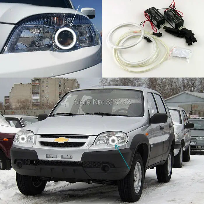 For Chevrolet Niva 2009 2010 2011 2012 2013 Excellent angel eyes kit Ultrabright headlight illumination CCFL Angel Eyes kit