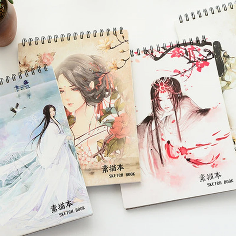 

A4 colorful Sketchbook Hand-painted antiques Graffiti blank spiral notebook painting supplies students prizes drawing notebook