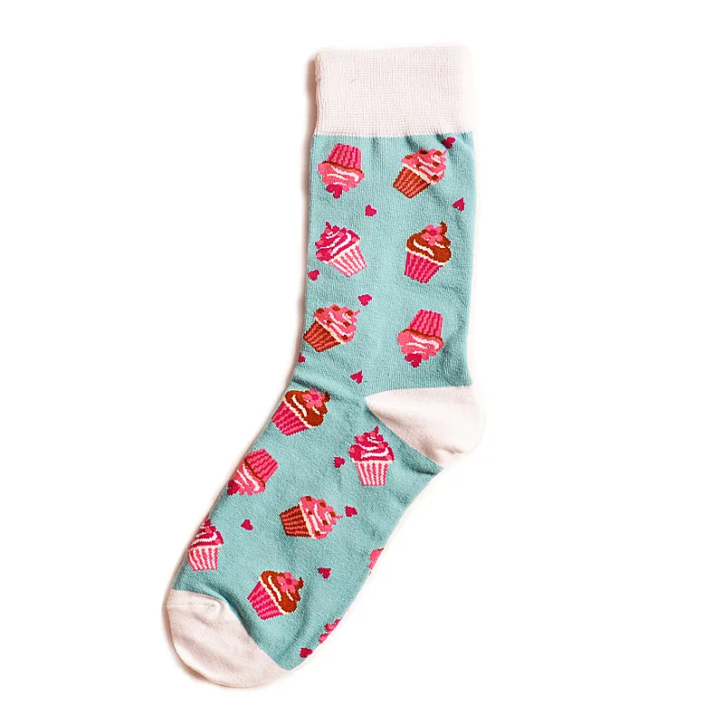 Happy Socks десертная еда серия женские носки хлопок скейтборд хип хоп Уличная команда Harajuku Искусство Мода короткие носки с принтом