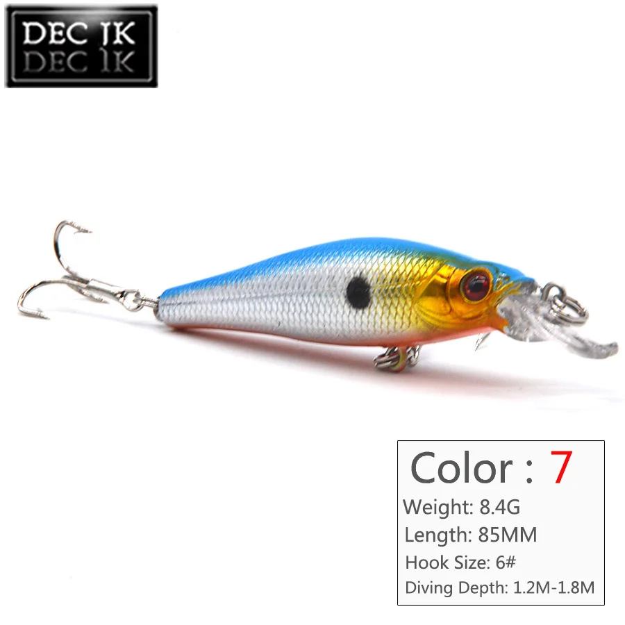 8PCS Minnow Sea Fishing Lure Peche Crankbaits Artificial Bait Lot For Pike With Hook In River Swimbait Jerkbait Hard Baits Set (7)