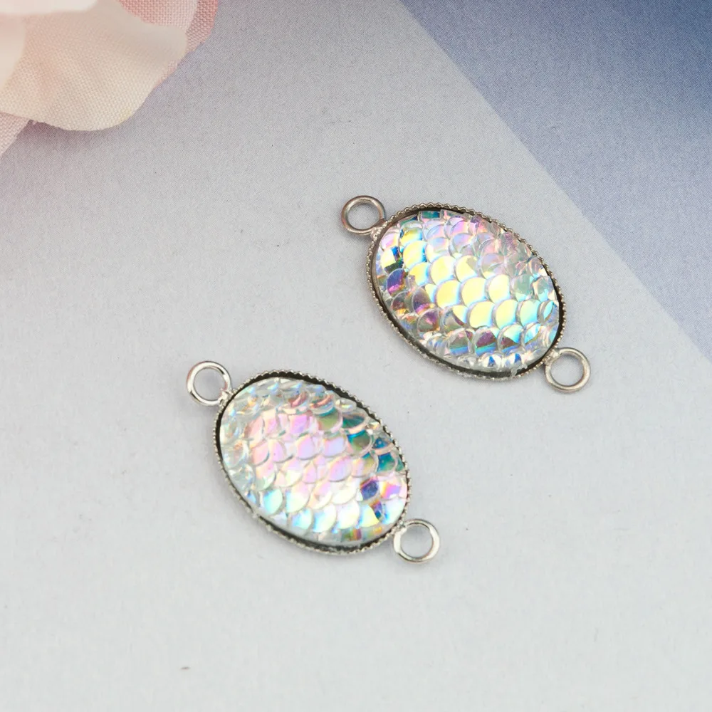 DoreenBeads медная Русалка из смолы Коннекторы в форме рыбьего дракона Овальный