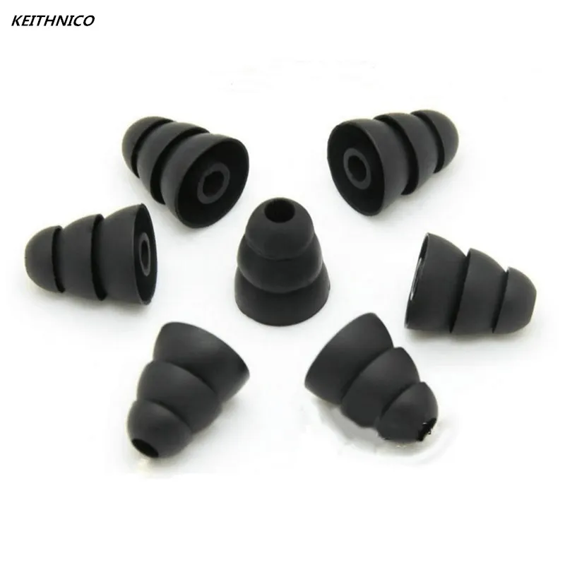 

6Pairs Black Three Layer Silicone In-Ear Earphone Covers Cap Replacement Earbud Bud Tips Earbuds eartips Earplug Ear pads