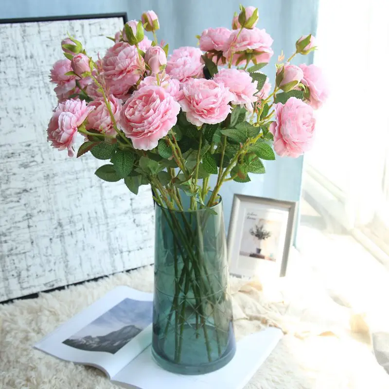 artificial flowers for wedding peony rose silk flower  (23)
