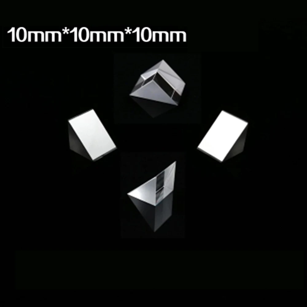 1 шт. 10 мм * стеклянные треугольные призмы прямоугольные Isosceles оптические K9