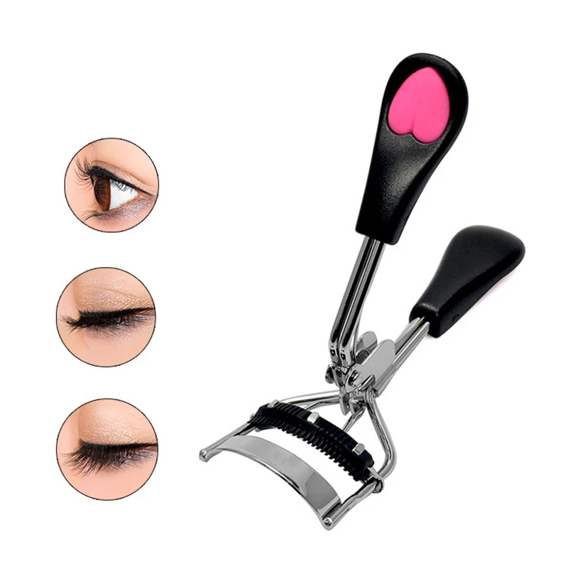 New Hot Eyelash Curler with Comb Heart Tweezers Curling Eyelash Clip