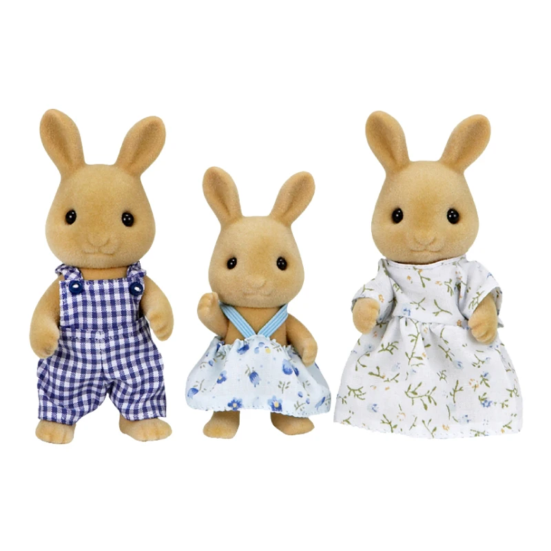 Sylvanian Families коричневый кролик Семья 3 шт. набор кукольный домик игрушки Фигурки девушка подарок новинка 5129