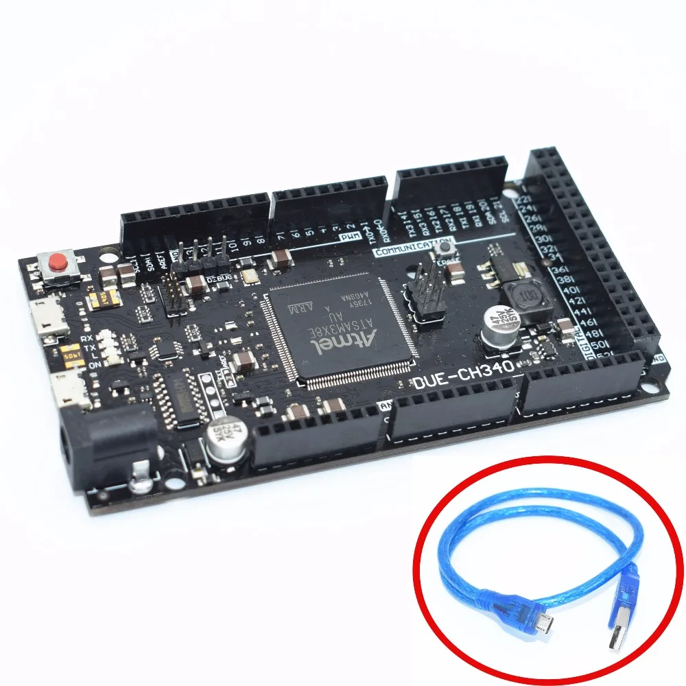 

Due R3 Board/ DUE R3-CH340 ATMEGA16U2/CH340G ATSAM3X8E ARM Main Control Board with 50cm USB Cable for arduino