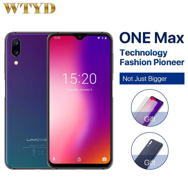 Смартфон UMIDIGI One Max Global Vertion 4 + 128 ГБ 6 3 дюйма 4150 мА ч NFC Беспроводная