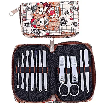 

New 12pcs Cartoon Nail Clipper Set Phoenix Lined Cute Bear Nail Clipper Manicure Tools Set Nails Clipper Scissors Tweezer Knife