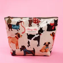 2017 New Creative Makeup Bags With Cute Dog And Cat Pattern Cosmetics Pouch For Travel Ladies Pocket Women Wash Bag Waterproof