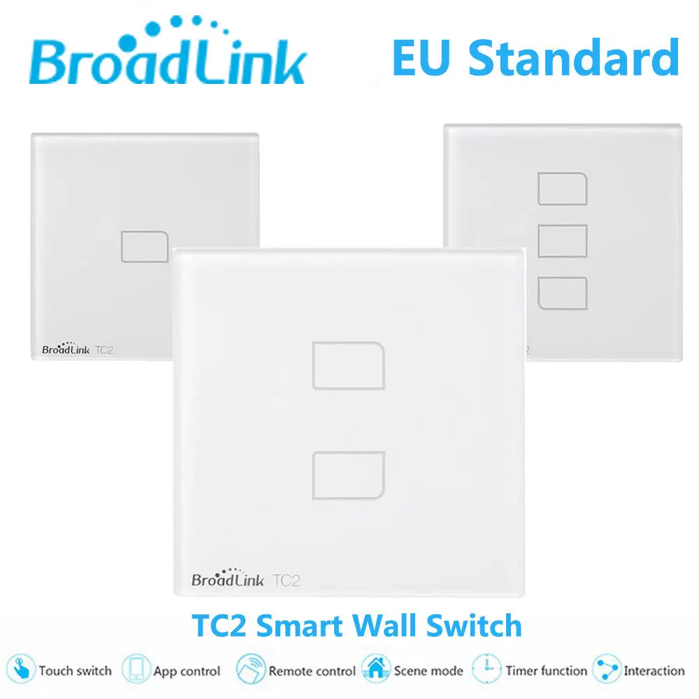 Broadlink TC2 SC1 WiFi Пульт дистанционного управления ЕС светильник переключатель Сенсорная Панель Умный дом работа с Alexa Google Home через RM Pro