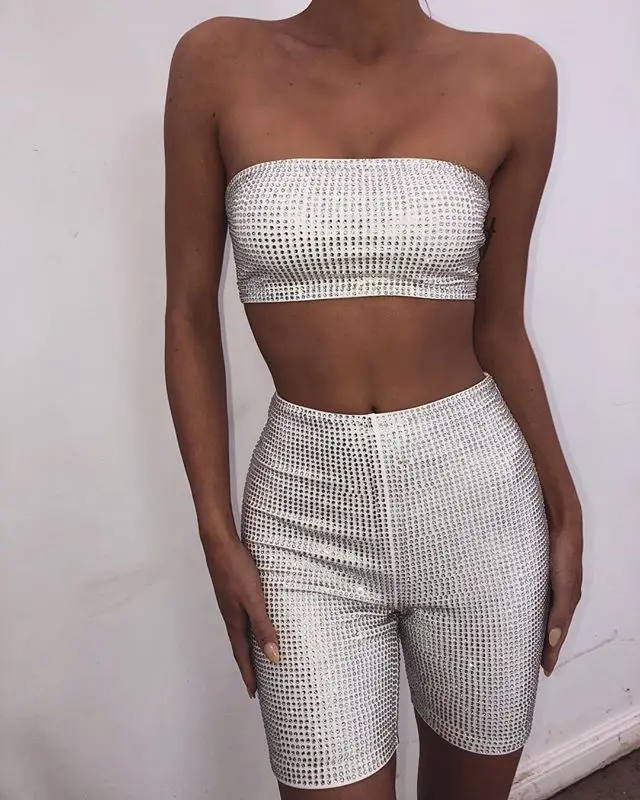 glitter biker shorts