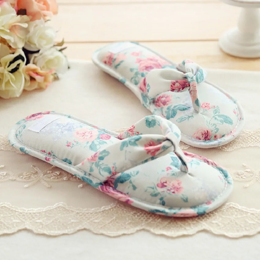 2016 New Japanese Pantoufle Summer Floral Flower Nice Slippers Retro