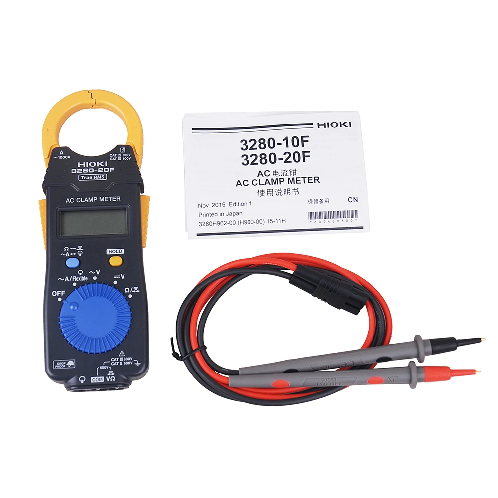 Hioki 3280 20F выпрямляющий 42A до 1000A AC клещи на HiTESTER True RMS измеритель