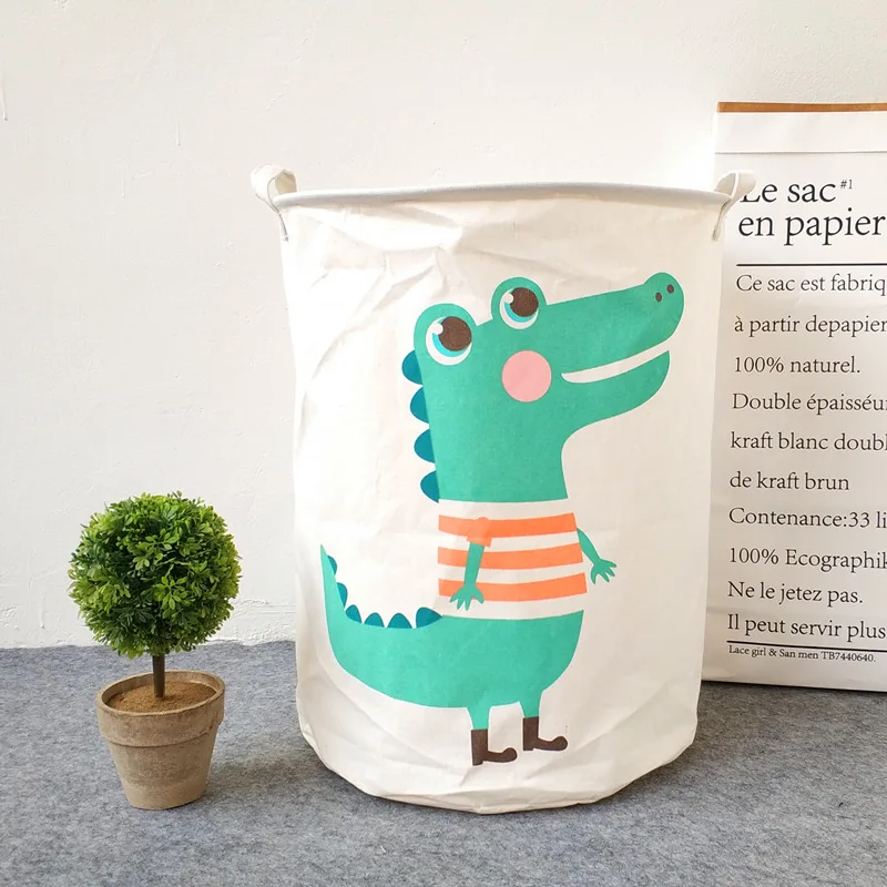 

Folding Laundry Basket Cartoon Storage Barrel Standing Toy Clothing Storage Bucket Laundry Organizer Holder Pouch for Kids gift
