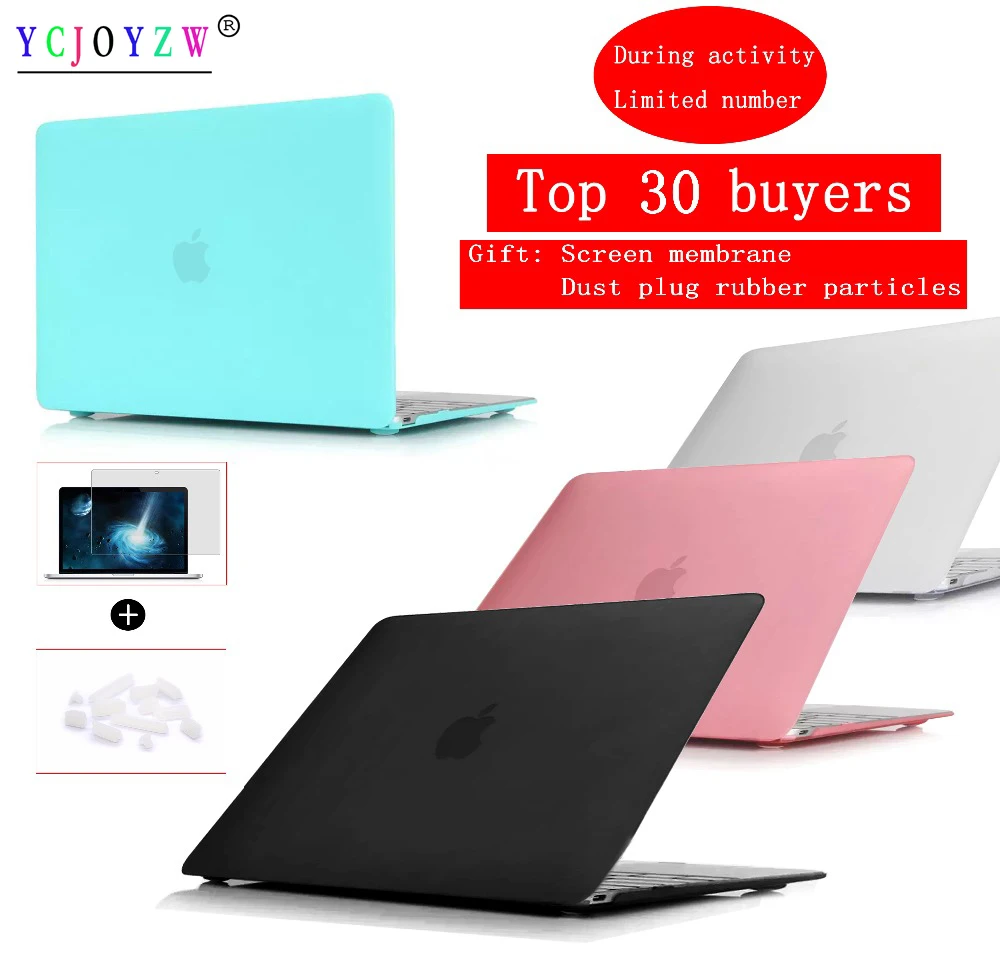

Laptop Case For Apple MacBook Air Pro Retina 11 12 13 15 for mac book New Air 13 Pro 13 15 inch with Touch Bar+Dust plug Cover