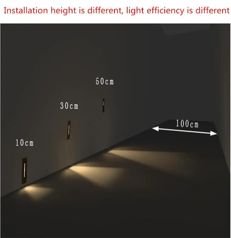 Современный Встраиваемый светодиодный светильник для лестниц 3 Вт прямоугольный AC100-240V светодиодный Qall бра светильник для лестниц ступенчатая лестница для прихожей
