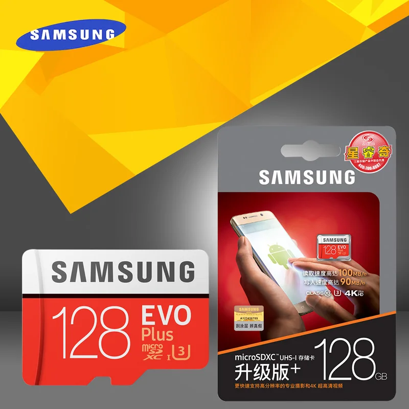 Samsung оригинальные карты памяти 16 Гб/32 ГБ/SDHC 64 Гб/128 ГБ/256 ГБ/SDXC 80 МБ/с. MicroSD Class10 Micro SD/TF C10 флэш-карты