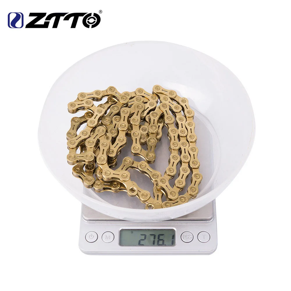 Clearance ZTTO/ MTB Golden Semi Hollow SL Chain Mountain Bike Road Bicycle Parts Durable Gold 10s 20 s 30 v 10 Speed For shimano KMC 3