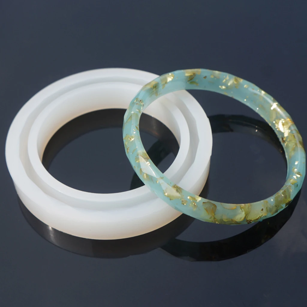 2 Sizes Round Silicone Mold Bracelet Casting Mould For Epoxy Resin Bracelet Bangle DIY Jewelry Tools