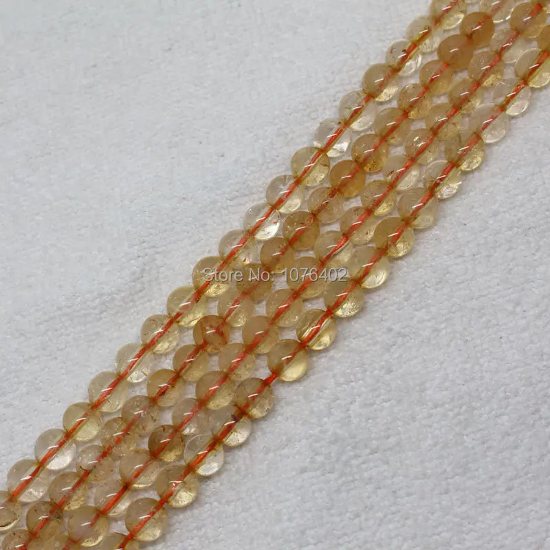 

Бесплатная доставка! Оптовая Продажа 67 шт., 6 мм красивые круглые бусины из натурального цитрина 15 дюймов