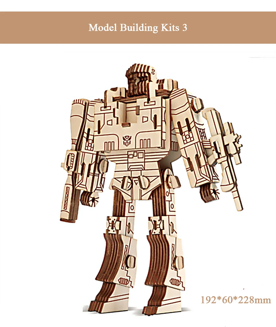 4 Rotatable Robots Music Box Model Building Kits 3D Puzzle Wooden Clockwork Toy Perfect Gifts for Boys31