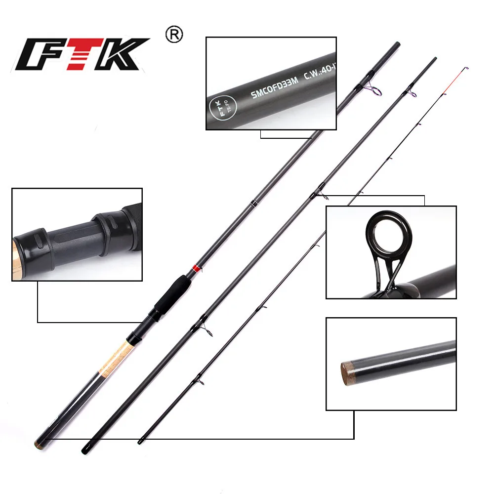 

FTK Fishing Rod 99% Carbon Feeder Rod 3SEC C.W 40-120G 3.3M 3.6M 3.9M Standard Baitcasting Lure Fishing Stick Fishing Tackle G0D