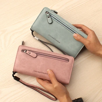 

Women Clutch Wallets Leather Purse Long Zipper Casual Clutch Wallet Wrist Portefeuille Carteira Feminina Monedero High-end brand
