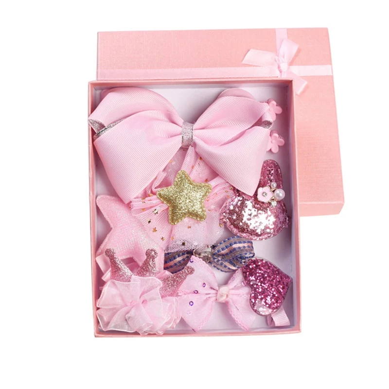 10 Pcs/Set Head Clips Hair Bows Gift New Style Hair Accessories Set