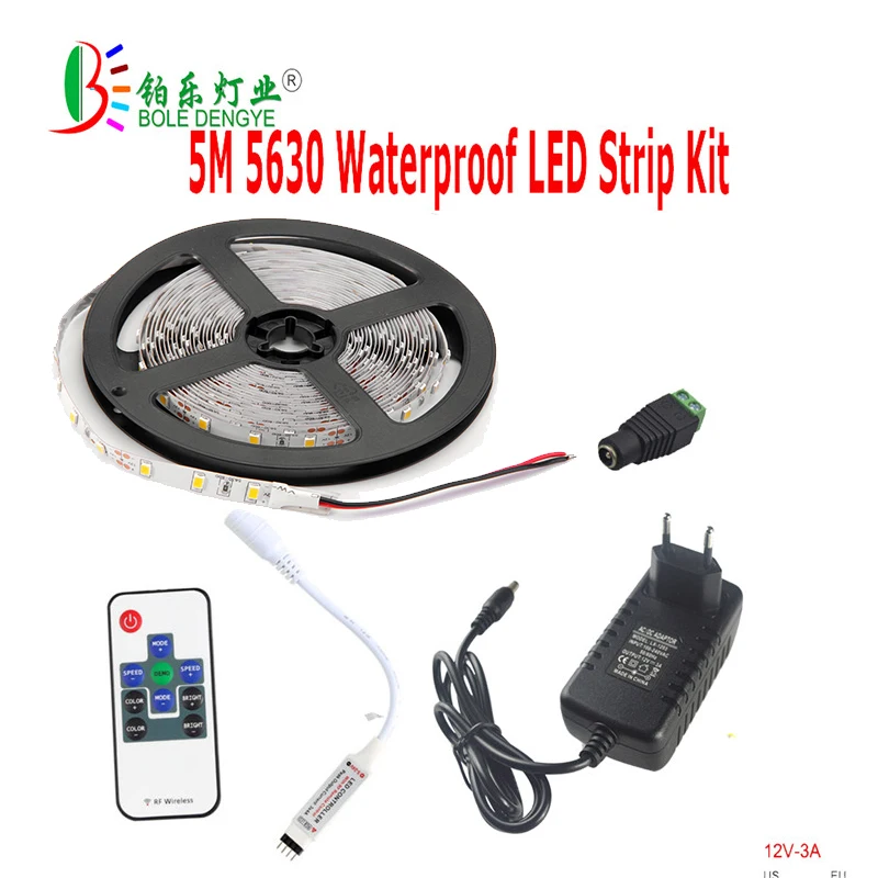 DC 12V Светодиодная лента 5630 Водонепроницаемая 5M 10M 60 Led/M светодиодная лампа Диодная